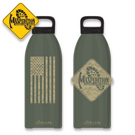 Maxpedition Water Bottle 0,95L Flag, woodland LB32FLAGW