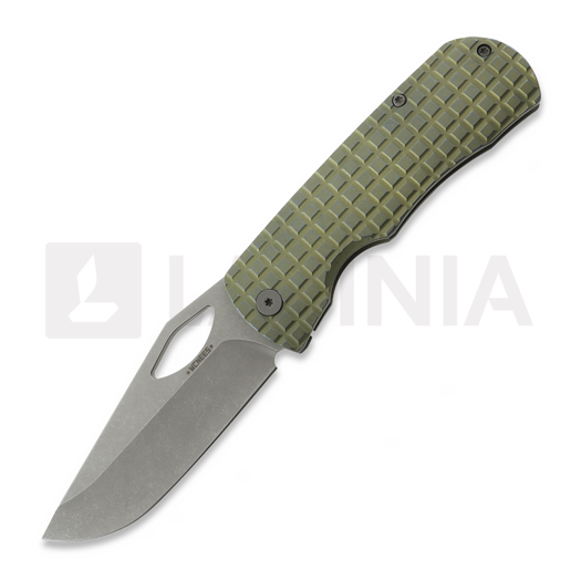 Coltello pieghevole McNees Custom Knives Little Dixon, Green/Blue Frag Titanium