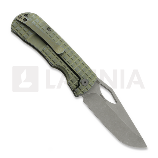 Coltello pieghevole McNees Custom Knives Little Dixon, Green/Blue Frag Titanium