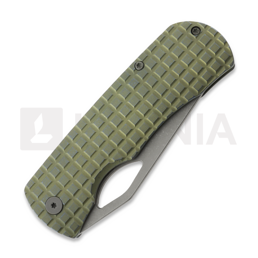 Coltello pieghevole McNees Custom Knives Little Dixon, Green/Blue Frag Titanium