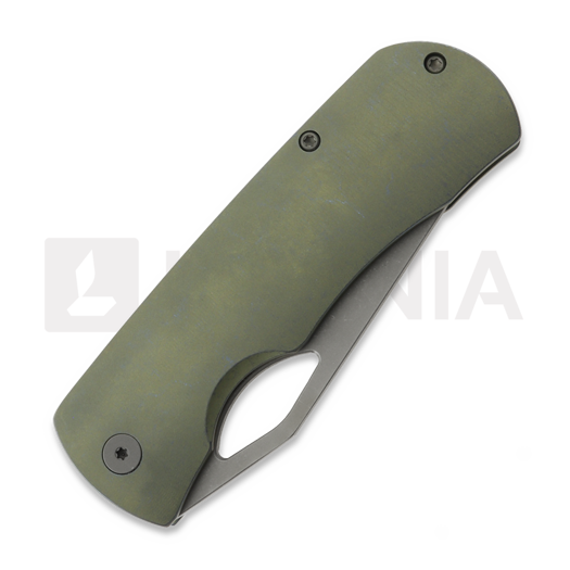 Coltello pieghevole McNees Custom Knives Little Dixon, Green/Blue Smooth Titanium