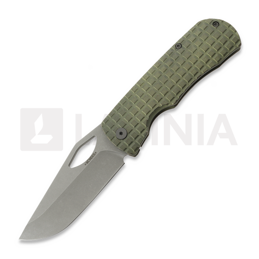 Couteau pliant McNees Custom Knives Little Dixon, Green/Bronze Frag Titanium