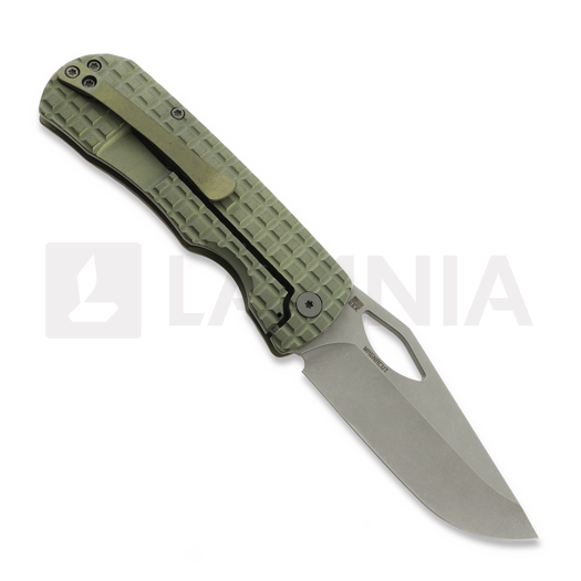 Couteau pliant McNees Custom Knives Little Dixon, Green/Bronze Frag Titanium
