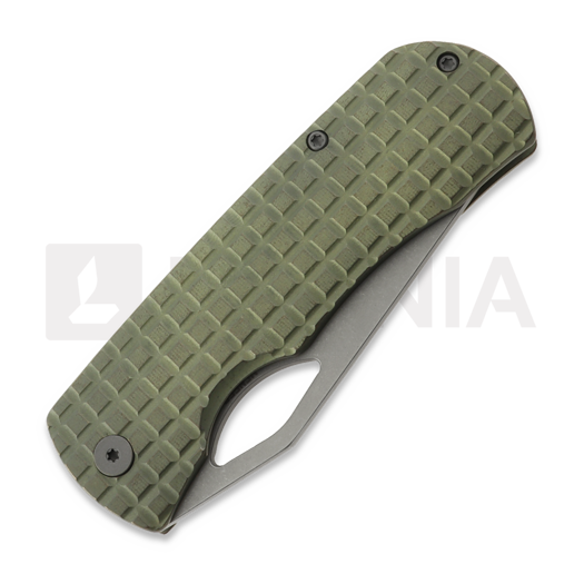 Couteau pliant McNees Custom Knives Little Dixon, Green/Bronze Frag Titanium