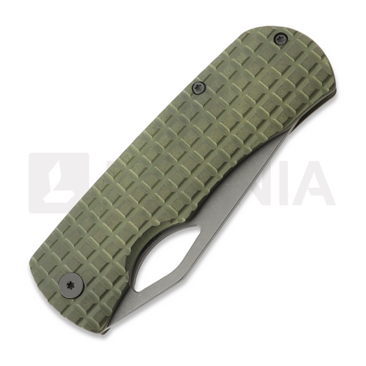 Couteau pliant McNees Custom Knives Little Dixon, Green/Bronze Frag Titanium