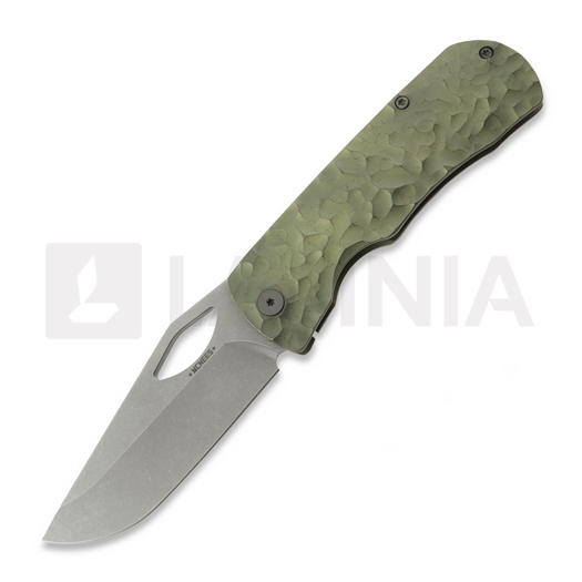 Couteau pliant McNees Custom Knives Little Dixon, Green/Bronze Rock Titanium