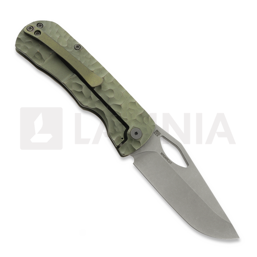 Couteau pliant McNees Custom Knives Little Dixon, Green/Bronze Rock Titanium