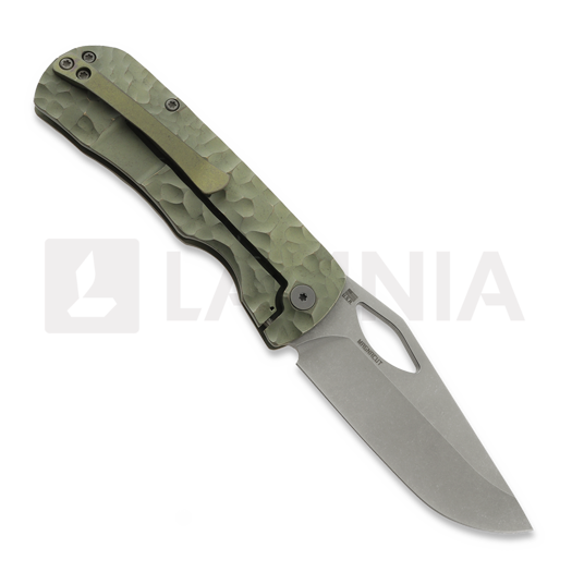 Couteau pliant McNees Custom Knives Little Dixon, Green/Bronze Rock Titanium