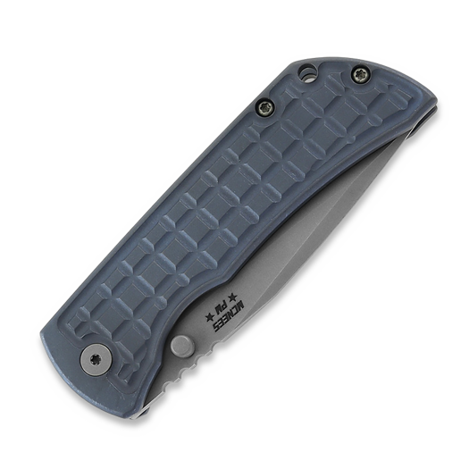 McNees Custom Knives MAC2 3.5 - ATOMIC - BLU/BRZ - FRAG k&auml;&auml;nt&ouml;veitsi