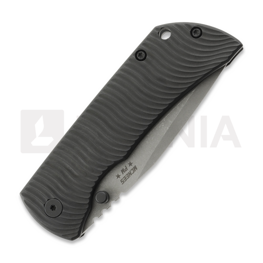 McNees Custom Knives MAC2 3.5 - ATOMIC DP - BLK/BLK - SWERVE - SG k&auml;&auml;nt&ouml;veitsi