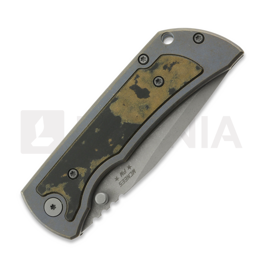 McNees Custom Knives MAC2 3.5 - ATOMIC DP - BLU/BRZ - COWBOY - SG k&auml;&auml;nt&ouml;veitsi