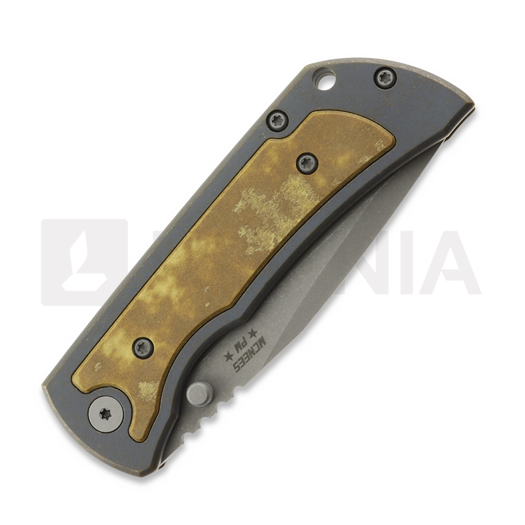 McNees Custom Knives MAC2 3.5 - ATOMIC DP - BLU/BRZ - SANDSTORM - SG k&auml;&auml;nt&ouml;veitsi