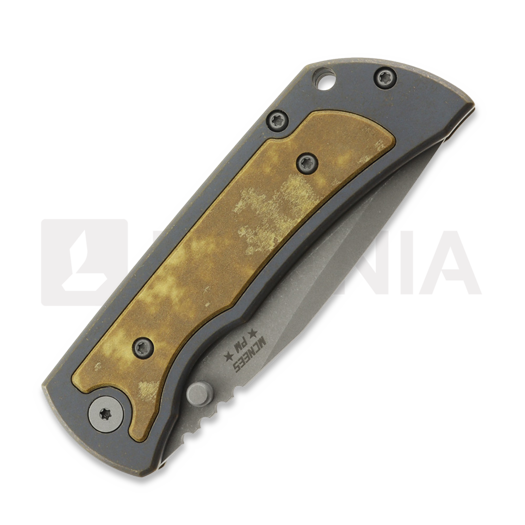 McNees Custom Knives MAC2 3.5 - ATOMIC DP - BLU/BRZ - SANDSTORM - SG kääntöveitsi