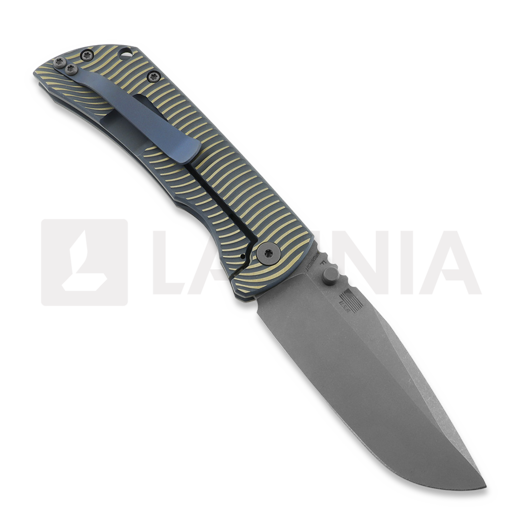 McNees Custom Knives MAC2 3.5 - ATOMIC DP - BLU/BRZ - SWERVE - SG sulankstomas peilis