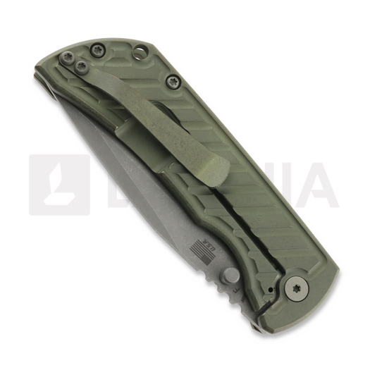 Coltello pieghevole McNees Custom Knives MAC2 3.5 - ATOMIC DP - GRN/BRZ - FASTBACK - SG