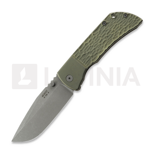 McNees Custom Knives MAC2 3.5 - ATOMIC DP - GRN/BRZ - JIGGED BLSTR - SG foldekniv