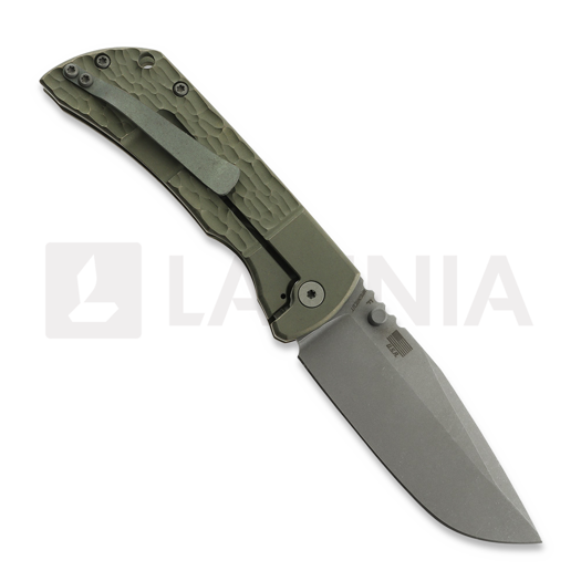 McNees Custom Knives MAC2 3.5 - ATOMIC DP - GRN/BRZ - JIGGED BLSTR - SG k&auml;&auml;nt&ouml;veitsi