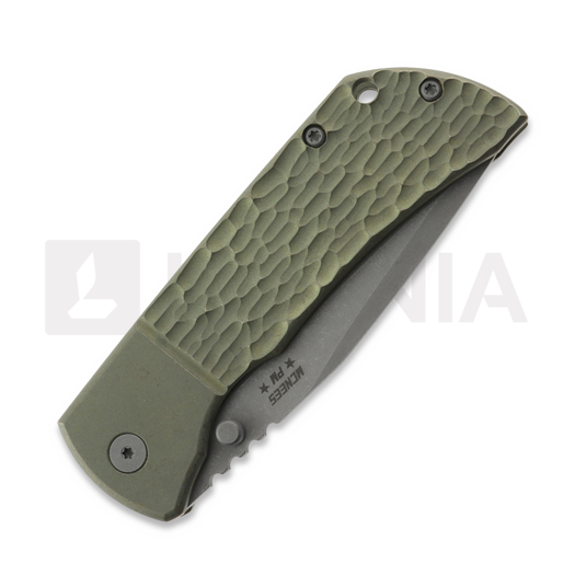 McNees Custom Knives MAC2 3.5 - ATOMIC DP - GRN/BRZ - JIGGED BLSTR - SG k&auml;&auml;nt&ouml;veitsi