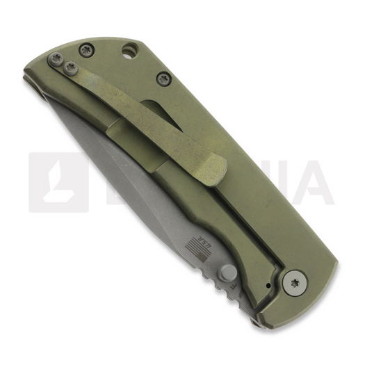 McNees Custom Knives MAC2 3.5 - ATOMIC DP - GRN/BRZ - SMOOTH - SG k&auml;&auml;nt&ouml;veitsi