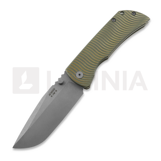 McNees Custom Knives MAC2 3.5 - ATOMIC DP - GRN/BRZ- SWERVE - SG fällkniv