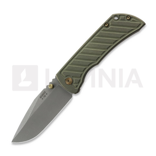 McNees Custom Knives MAC2 3.5 - ATOMIC SP - GRN/BRZ - FASTBACK - HG fällkniv