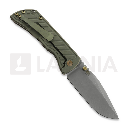 McNees Custom Knives MAC2 3.5 - ATOMIC SP - GRN/BRZ - FASTBACK - HG sulankstomas peilis
