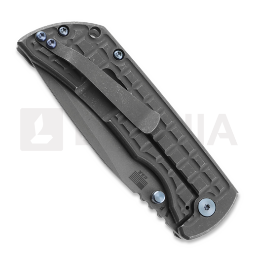 McNees Custom Knives MAC2 3.5 - ATOMIC - SW - FRAG - w/Blue HW foldekniv