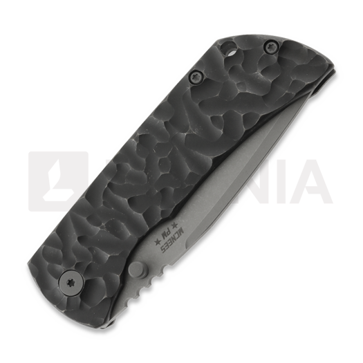 Couteau pliant McNees Custom Knives PM MAC2 3.5 DP, Antique Rock Titanium