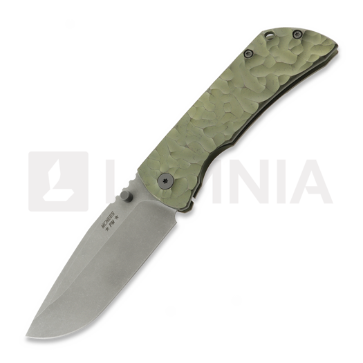 Couteau pliant McNees Custom Knives PM MAC2 3.5 DP, Green/Bronze Jig Titanium