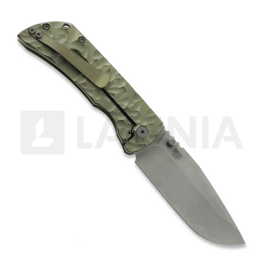 Couteau pliant McNees Custom Knives PM MAC2 3.5 DP, Green/Bronze Jig Titanium