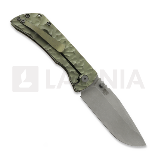 Couteau pliant McNees Custom Knives PM MAC2 3.5 DP, Green/Bronze Jig Titanium