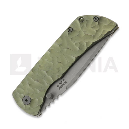 Couteau pliant McNees Custom Knives PM MAC2 3.5 DP, Green/Bronze Jig Titanium