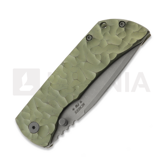 Couteau pliant McNees Custom Knives PM MAC2 3.5 DP, Green/Bronze Jig Titanium