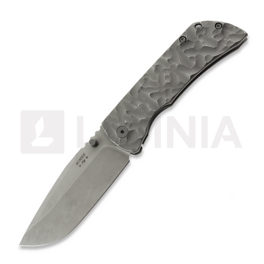 Couteau pliant McNees Custom Knives PM MAC2 3.5 DP, Stonewash Jig Titanium