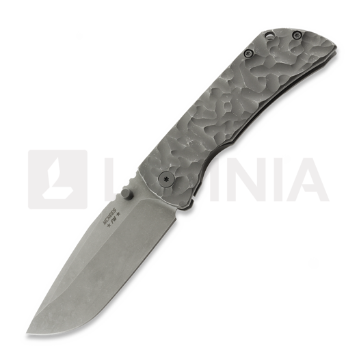 Couteau pliant McNees Custom Knives PM MAC2 3.5 DP, Stonewash Jig Titanium