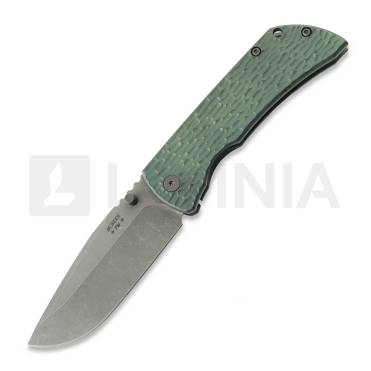 Couteau pliant McNees Custom Knives PM MAC2 3.5 DP, Teal Jig Titanium