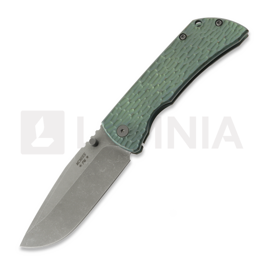 Couteau pliant McNees Custom Knives PM MAC2 3.5 DP, Teal Jig Titanium
