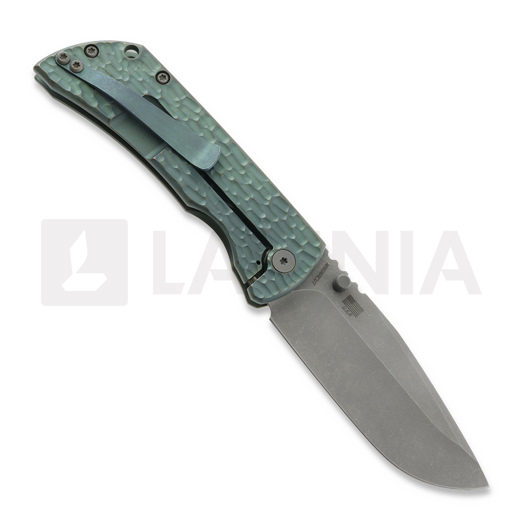 Couteau pliant McNees Custom Knives PM MAC2 3.5 DP, Teal Jig Titanium