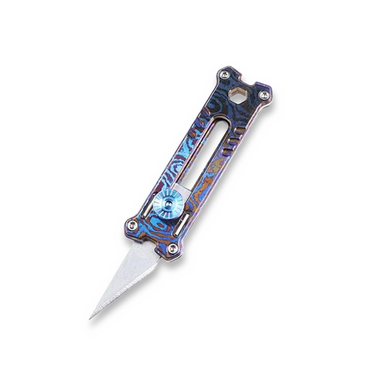MecArmy EK12 Mini Keychain Utility Knife Timascus