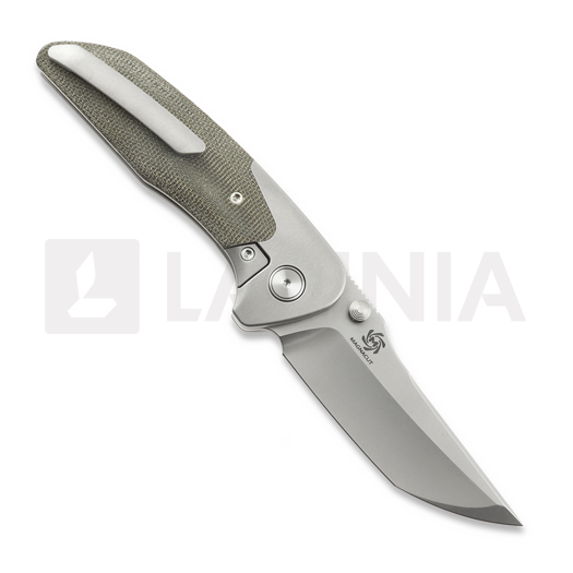 Mechforce Barker Collab Hokkaido kääntöveitsi, OD Green Micarta