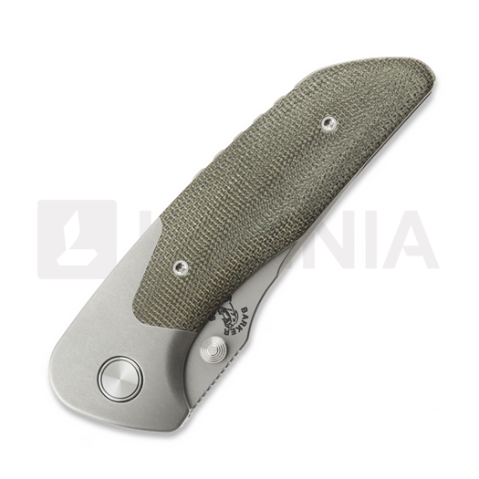 Mechforce Barker Collab Hokkaido kääntöveitsi, OD Green Micarta