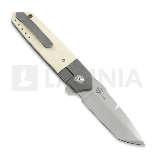 Mechforce Carey Collab Roadster folding knife, Ivory G10