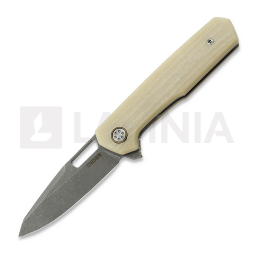 Mechforce Oeser Collab Nebo V2 折り畳みナイフ, Antique Linen Micarta