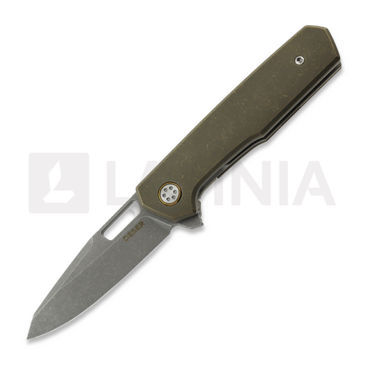 Mechforce Oeser Collab Nebo V2 סכין מתקפלת, Tumbled Ti w/ Bronze Anodized