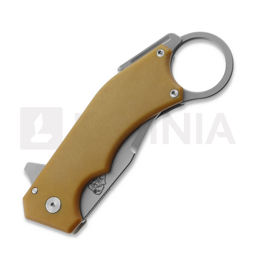 Mechforce Ringed Rhino Micarta folding knife, Butterscotch