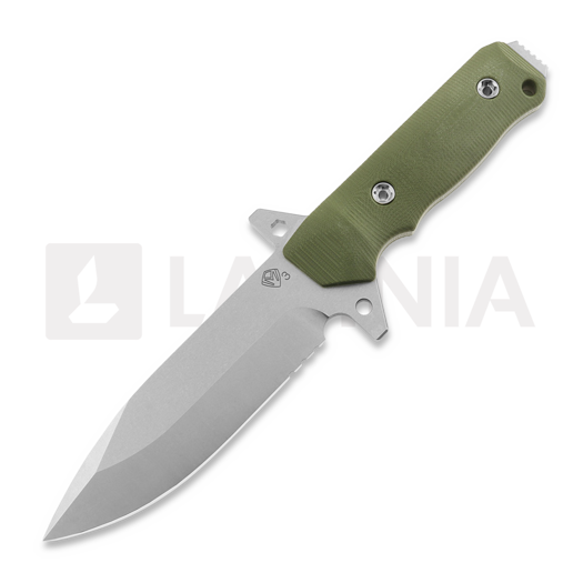 Medford AIO-2 3V Tumbled kniv, OD Green G-10