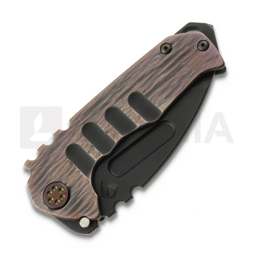 Medford Genesis T 3V DLC Tanto sulankstomas peilis, Black & CuRose "Shou Sugi Ban"