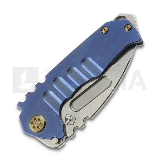 Couteau pliant Medford Genesis T S45VN Tumbled DP, Blue w/Bronze HW