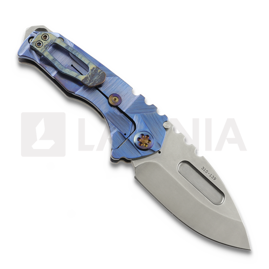 Medford Genesis T S45VN Tumbled DP foldekniv, Flamed & Blue "Stained Glass"