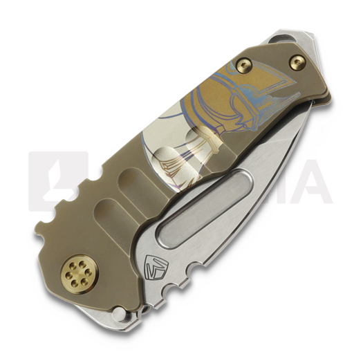 Medford Genesis T S45VN Tumbled DP sulankstomas peilis, OS Bronze "Molon Labe"